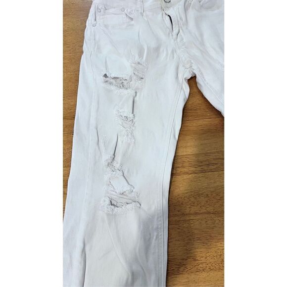 KDNK Men's Ripped Ankle Zip Tapered Leg Skinny White Jeans Light Wash Size 36 - Picture 5 of 14